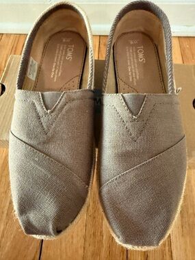 Toms Women's Slip-On Espadrilles in Taupe Canvas